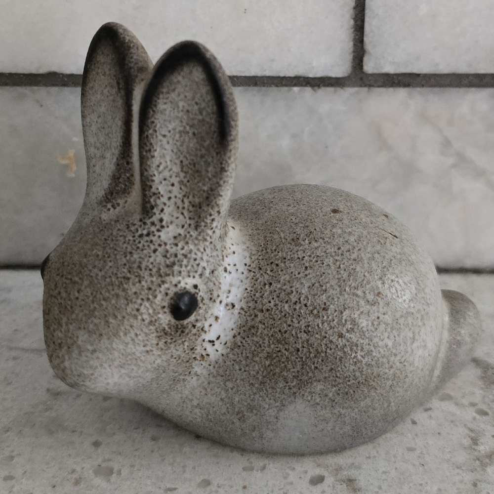 Vtg. Mcm Howard Pierce bunny rabbit Ceramic Speckle Glaze Figure - Picture 2 of 12